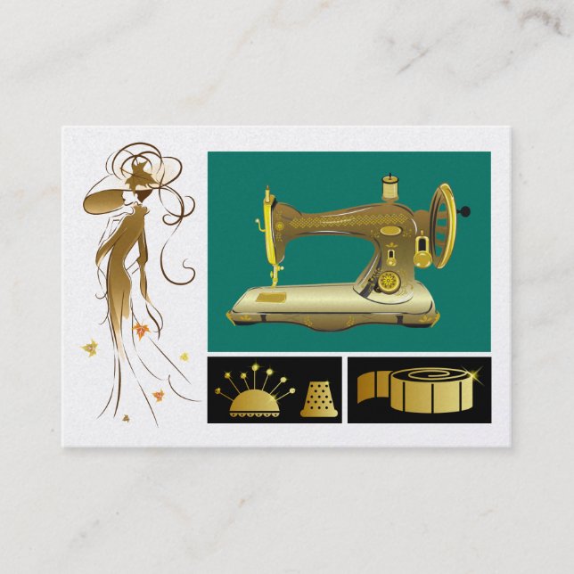 Cartão De Visita Costura/Moda/Esforço (Frente)