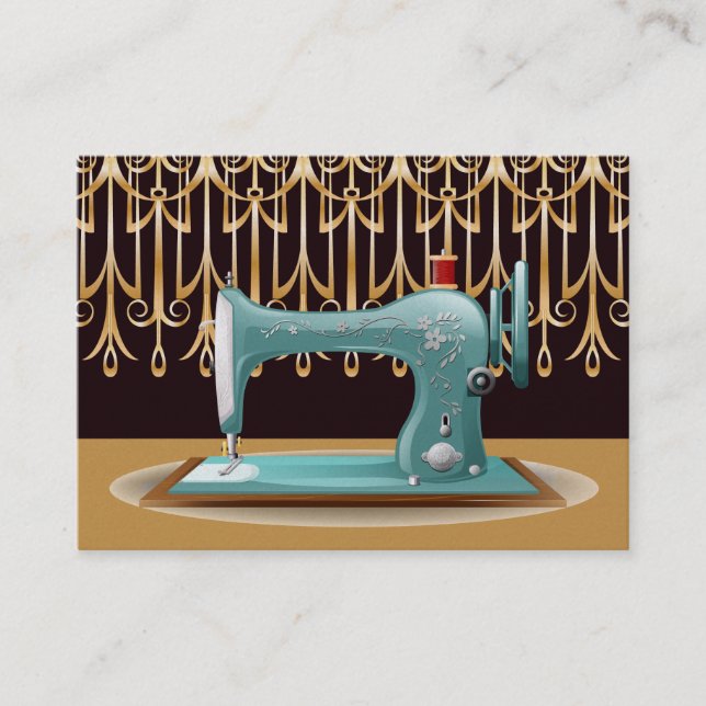 Cartão De Visita Costura/Moda/Esforço de Semente Revisto (Frente)