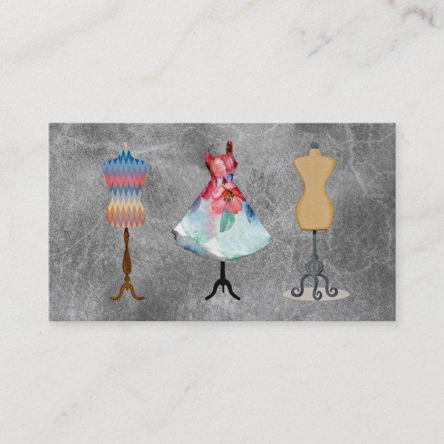 Cartão De Visita Costureira do vintage (Frente)