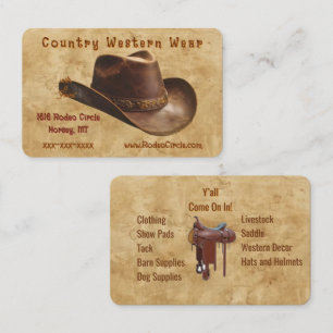 Cartão de Visita “Country Western Wear”
