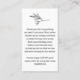 Cartão De Visita Coupon de desconto para clientes de pequenas empre