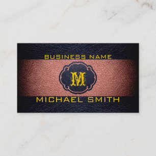 Cartão De Visita Couro castanho e preto