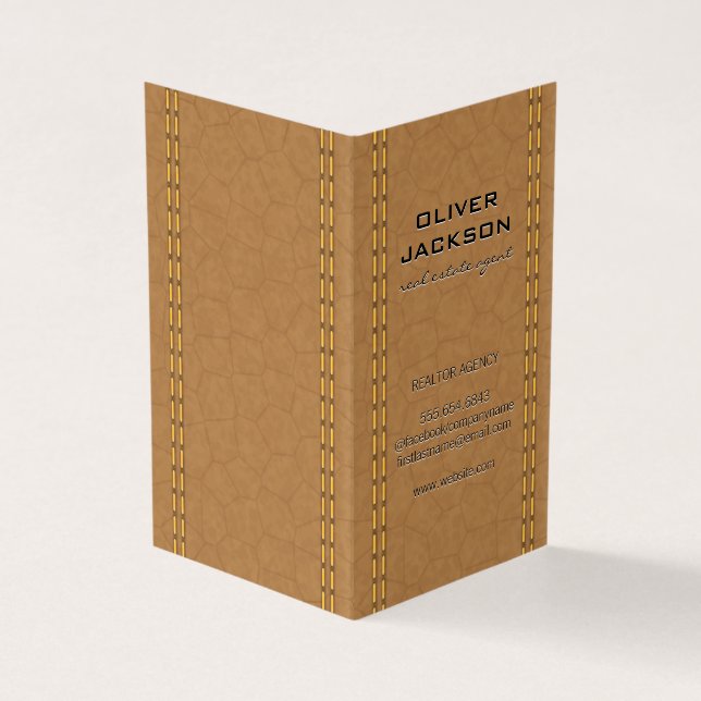 Cartão De Visita Couro De Banho Duplo (Exterior)