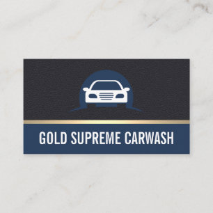 Cartão De Visita Couro Dourado Premium De Limpeza De Automóveis