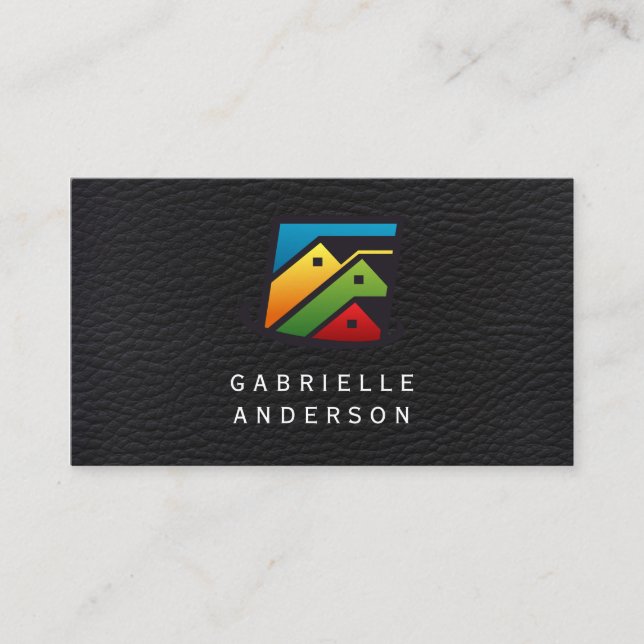 Cartão De Visita Couro Executivo | Imóveis (Frente)