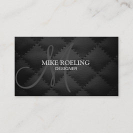 Cartão De Visita Couro moderno elegante profissional do monograma