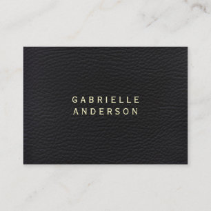 Cartão De Visita Couro Negro Elegante Profissional