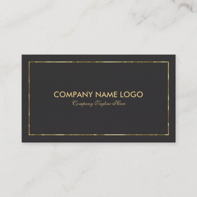 Cartão De Visita Couro preto e couro Dourado (Frente)