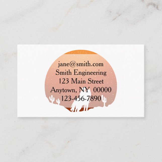 Cartão De Visita Cowboy com a paisagem solar selvagem do oeste (Frente)