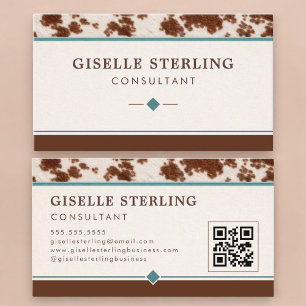 Cartão de Visita Cowgirl Western QR Code