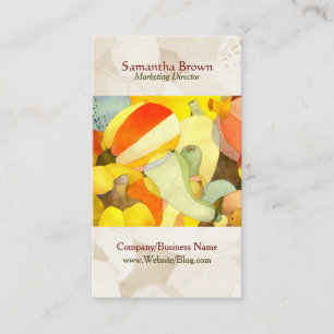 Cartão De Visita Cozinha Única Pumpkins de Aquarela