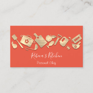 Cartão De Visita Cozinhar Chef Restaurante Catering Logotipo QR