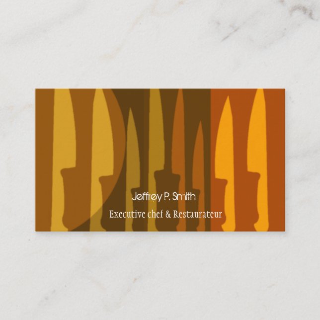 Cartão De Visita Cozinhar culinário da faca do cozinheiro chefe do (Frente)
