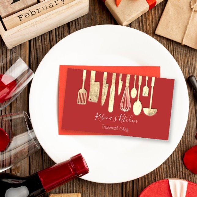 Cartão De Visita Cozinhar Personal Chef Restaurante catering Dourad (Criador carregado)