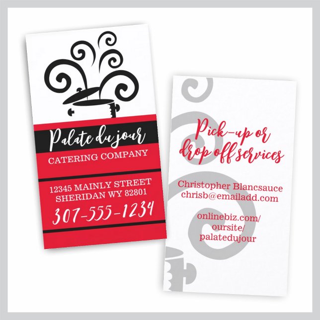 Cartão De Visita Cozinhar pote grande cozinheiro a vapor... (Criador carregado)