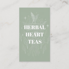 Cartão De Visita Cozy Sage Green Herbal Tea Compro Herb Bundle