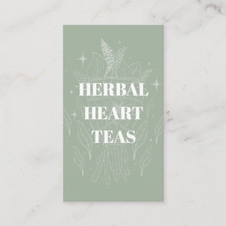 Cartão De Visita Cozy Sage Green Herbal Tea Compro Herb Bundle