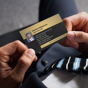Cartão De Visita CPA   Prestador de contas preto   Dourado Busine