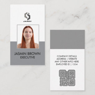 Cartão De Visita Crachá de Nome & Código QR Personalizado Funcionár