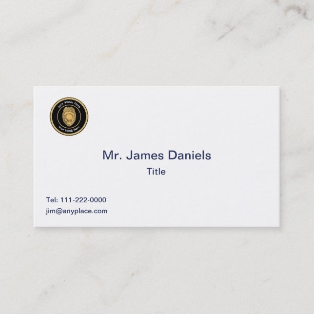 Cartão De Visita Crachá do Tenente da Polícia Universal (Frente)