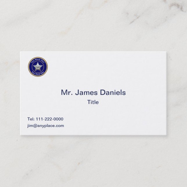 Cartão De Visita Crachá do xerife personalizado universal (Frente)