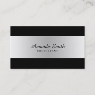 Cartão De Visita Crachá Silver Simples Elegante Profissional