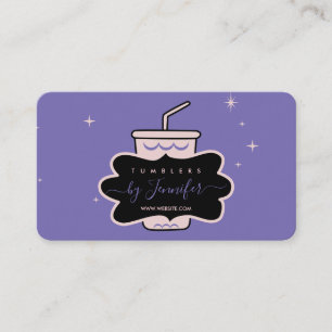 Cartão De Visita Crafter de caneca roxa caseira tumbler