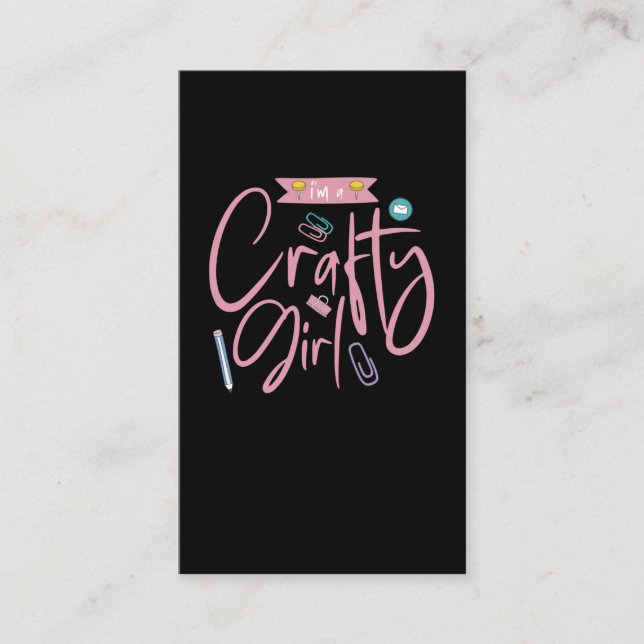 Cartão De Visita Crafty Scrapbooking Girl Book Crafting Love (Frente)