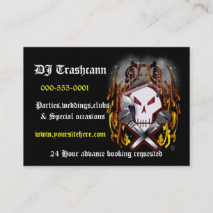 Cartão De Visita crânio & crossbones DJ