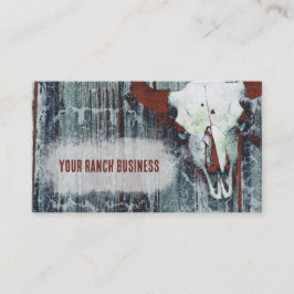 Cartão De Visita Crânio de Cinza castanho-russa de ferrugem ocident