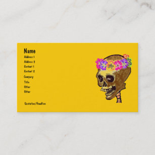 Cartão De Visita Crânio de esqueleto colorido
