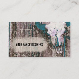 Cartão De Visita Crânio Russo de Teal Brown Escuro Textura Touro