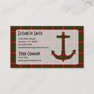Cartão De Visita Crawford Tartan Xadrez Anchor