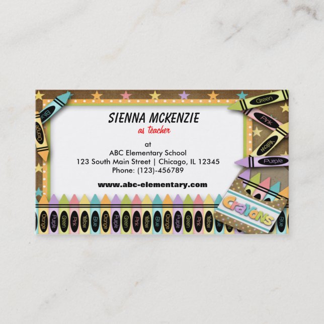 Cartão De Visita Crayons (Frente)