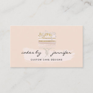 Cartão De Visita Cream Beige Baker Paery Patisserie Aniversário Cak