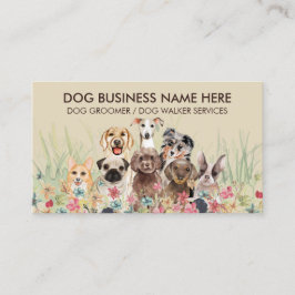 Cartão De Visita Cream Beige Pet Sitter Walker cuidado com cães