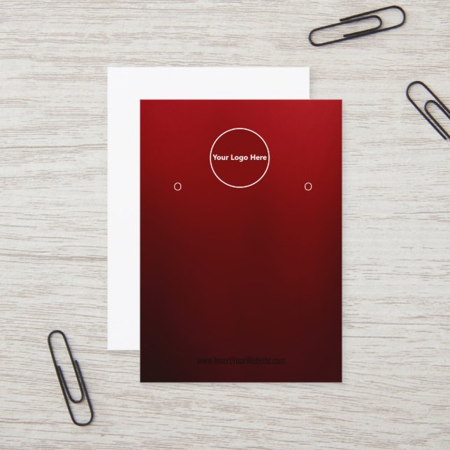 Cartão De Visita Creat Your Custom Logo Earring Display Card  (Frente/Verso In Situ)
