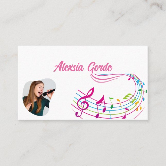 Cartão De Visita Creative Artística rosa liso (Frente)