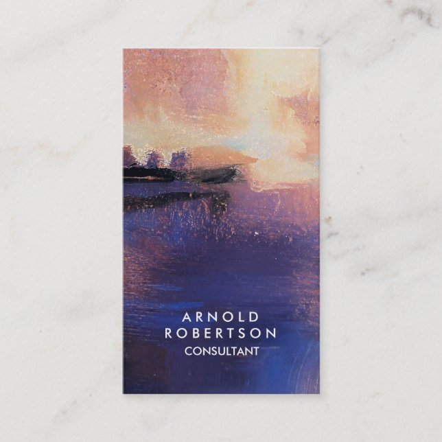 Cartão De Visita Creative Blue Abstrato Modern Elegante (Frente)