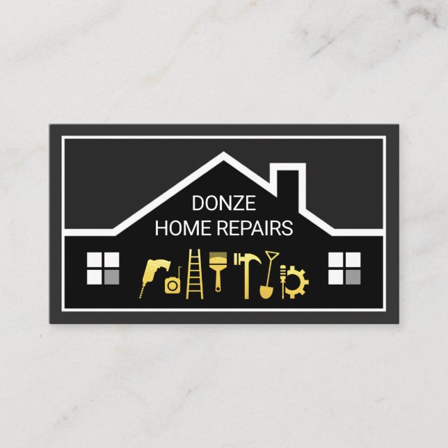 Cartão De Visita Creative Building Frame Handyman Tools (Frente)