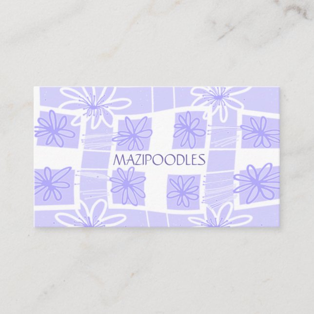 Cartão De Visita Creative Floral Check Lilac Lavanda (Frente)