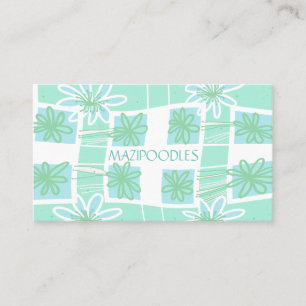 Cartão De Visita Creative Floral Check Spearmint Teal