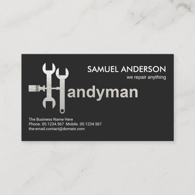 Cartão De Visita Creative Handyman Tools Motif Handyman Signage (Frente)
