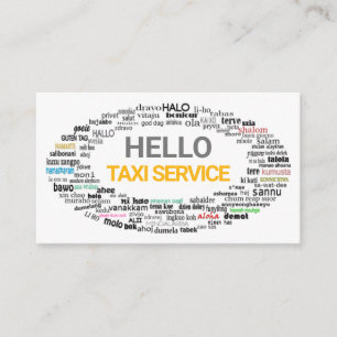 Cartão De Visita Creative Hello Language Saudações Taxi Driver