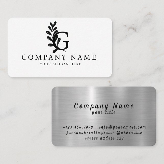 Cartão De Visita Creative - Letra G - Vetor Lúxury - Design Art (Frente/Verso)