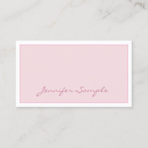 Cartão De Visita Creative Modern Blush - Script Rosa Elegante Simpl