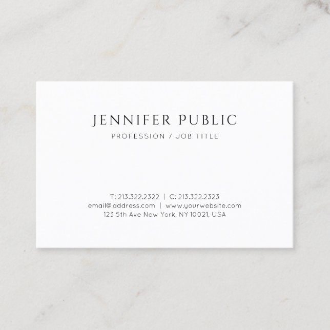 Cartão De Visita Creative Modern Design Simple Plain Professional (Frente)