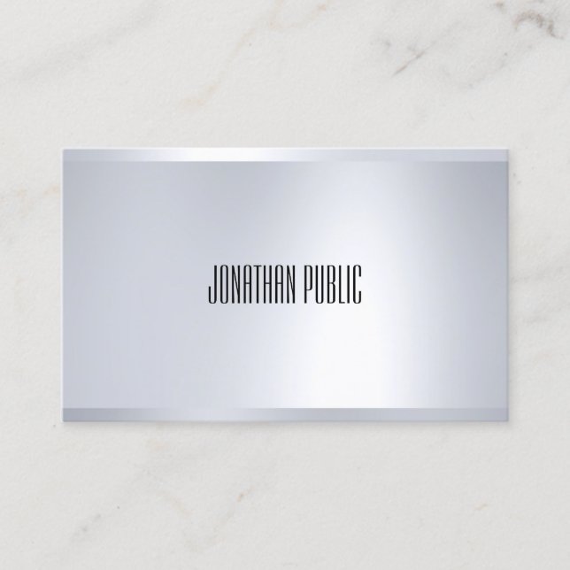 Cartão De Visita Creative Modern Silver parece elegante planície de (Frente)