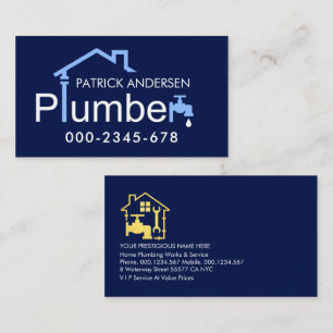 Cartão De Visita Creative Plumber Home Piper