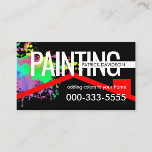Cartão De Visita Creative Splatter Painting Nome Guia